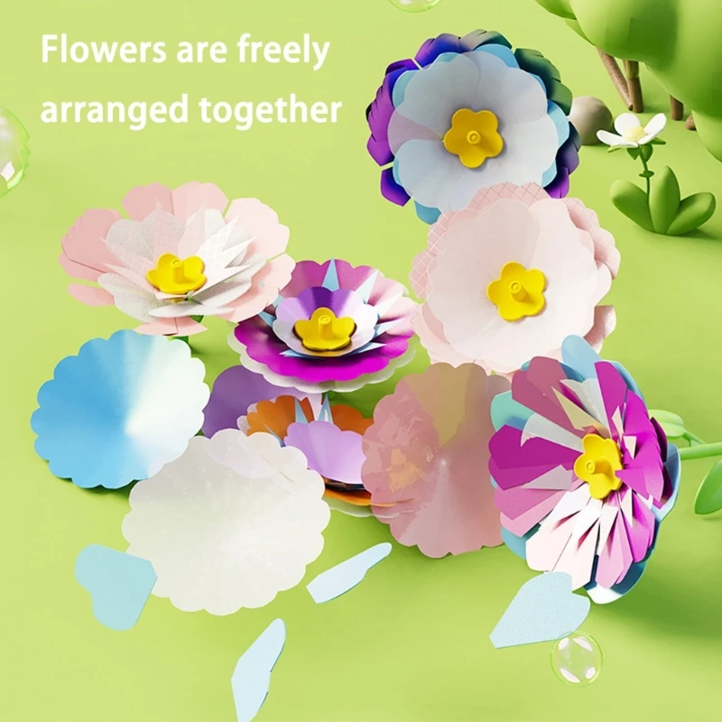 

M76C Creative Artificial Flower Bouquet Press Machine Craft Kits Toy For Kids Safe Plastic Craft Art Project Making Supply