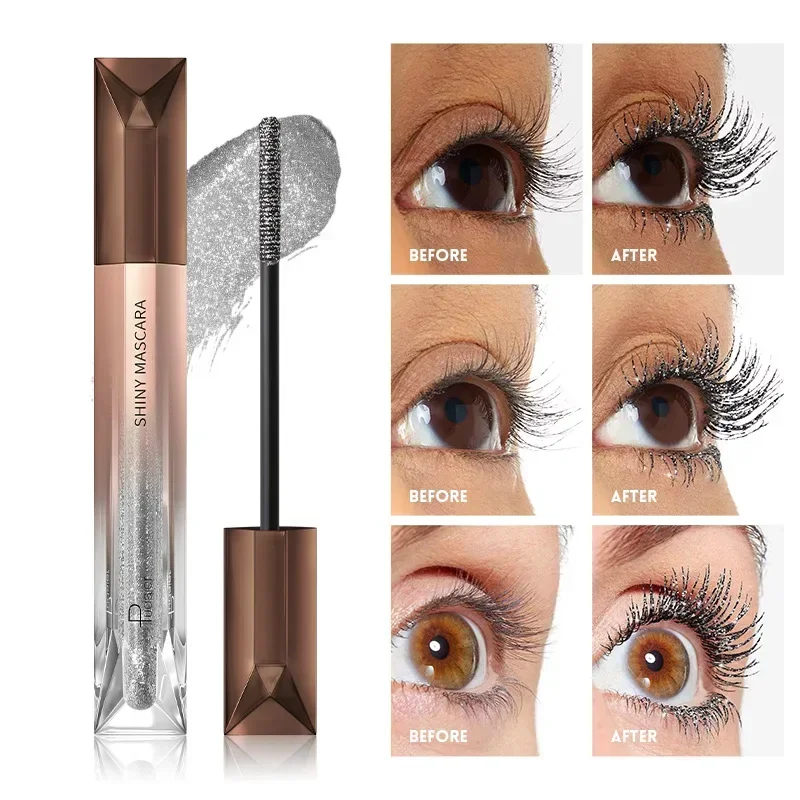 Eyelash eyebrow glitter mascara brush lengthing eye lash colored blue Pink Gold mascara eyelashes curling extension makeup