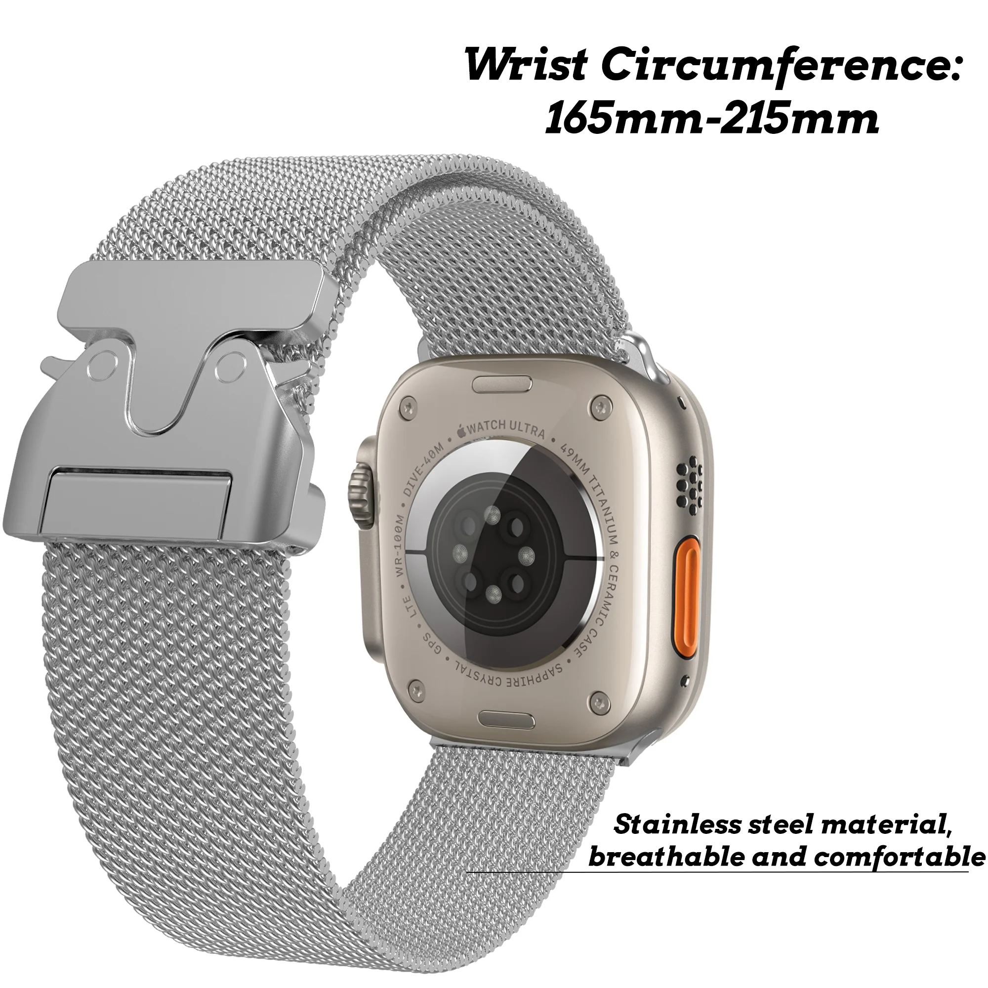 Milan strap Stainless steel 42mm/44mm/45mm/49mm for Apple Watch Series 3/5/6/7/Ultra 3/2 Watch band change strap