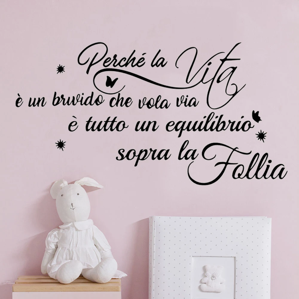 Italian Words Lavanderia Wall Sticker Panni Stesi Wall Decals Laundry Room Decoration Waterproof Removable Wallpaper