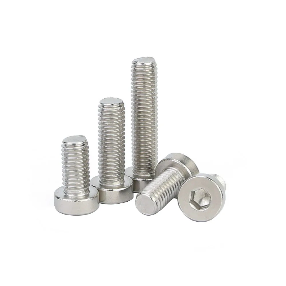 DIN7984 Hex Socket Thin Low Short Profile Cap Head Screw Bolt 304 Stainless Steel Inner Allen Socket Bolt M3 M4 M5 M6 M8 M10 M12