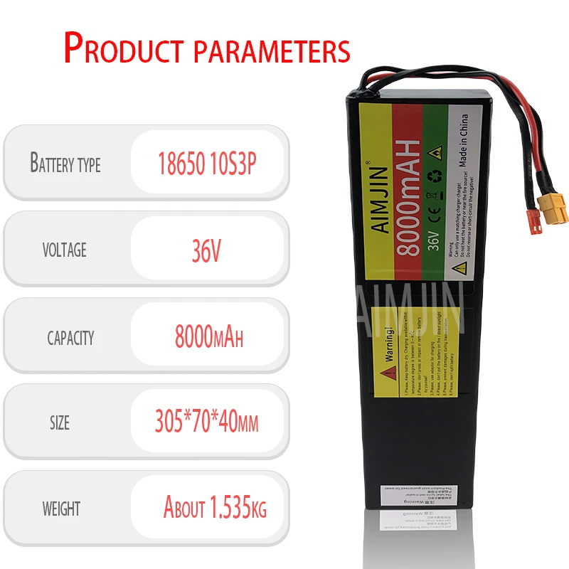 36V 18650 Battery Pack Scooter For Kugoo S2 / S3 / S4 8000mAh Battery Pack Electric Scooter BMS Board XT60 JST plug With charger