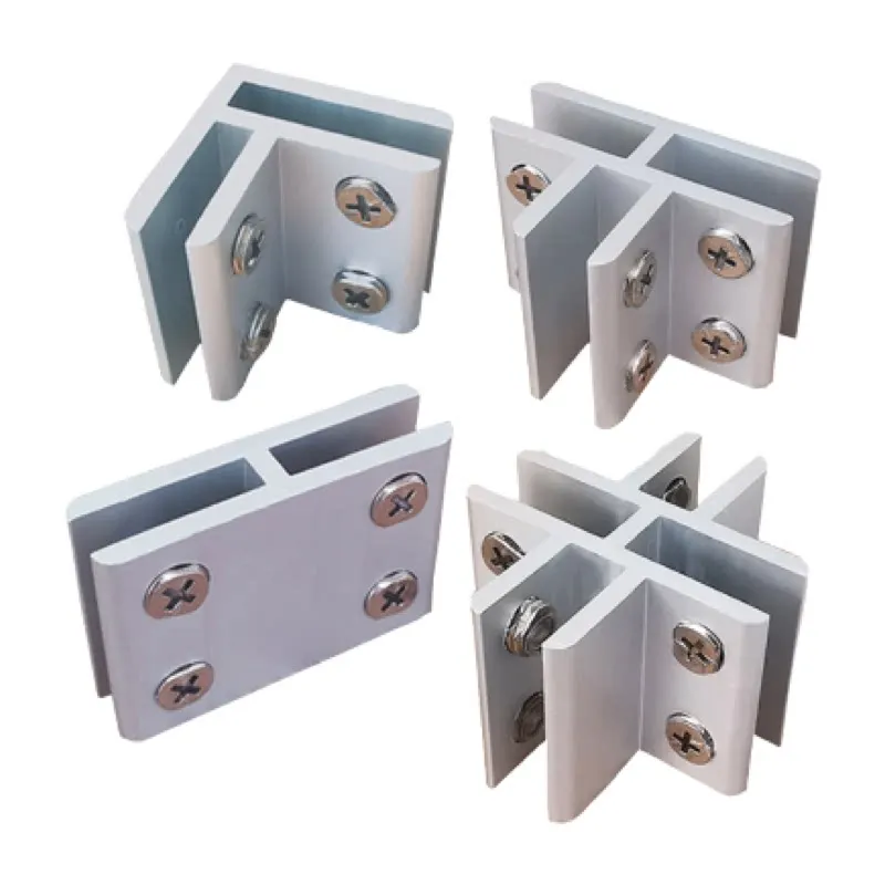 Aluminum Alloy Glass Clip Fixed Bracket T-Shaped Cross Support Plate For Wooden Board Combination 90/180 Degree Angle Clamp