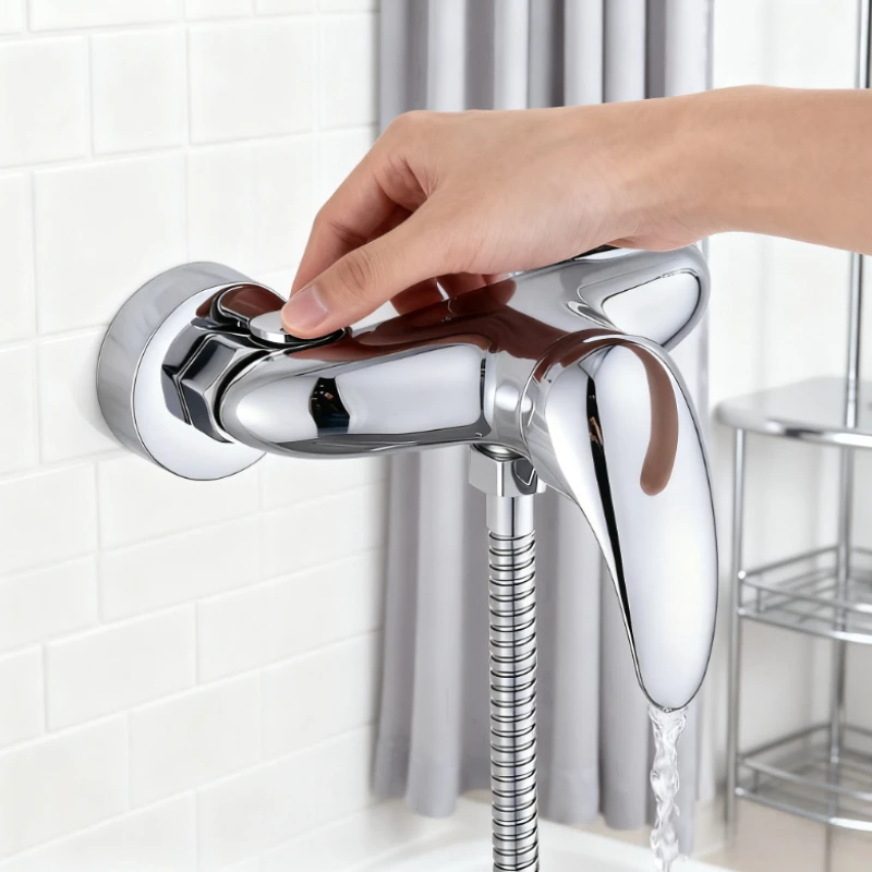 

Wall-mounted Shower Faucet Silver Modern Shower Tap Bathroom Faucets Bathtub Faucet Home Bathroom Accessories Bathing Facilities