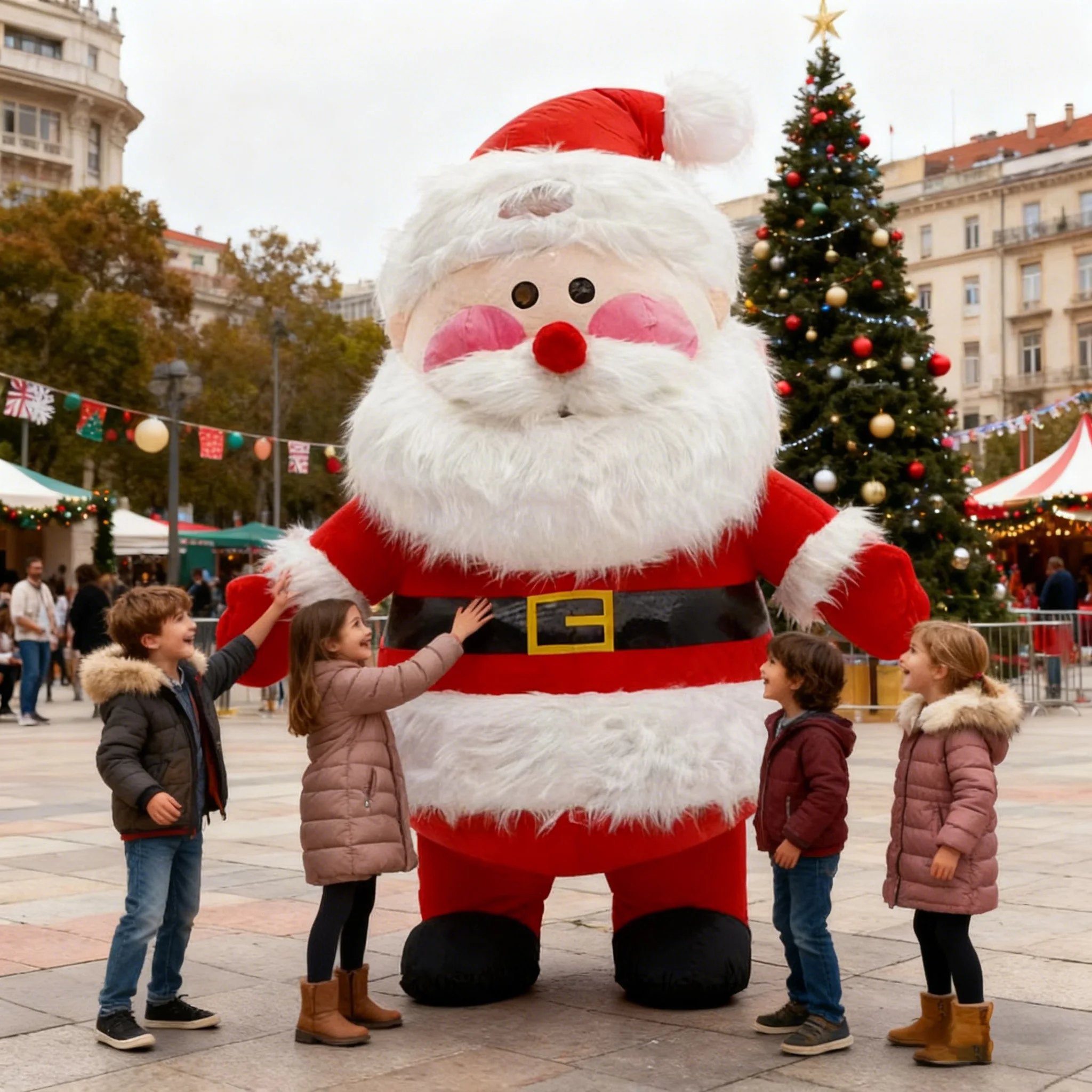سانتا كلوز نفخ زي التميمة موكب الكبار شخصية تأثيري عيد الميلاد حزب الحدث أفخم مجموعة #1