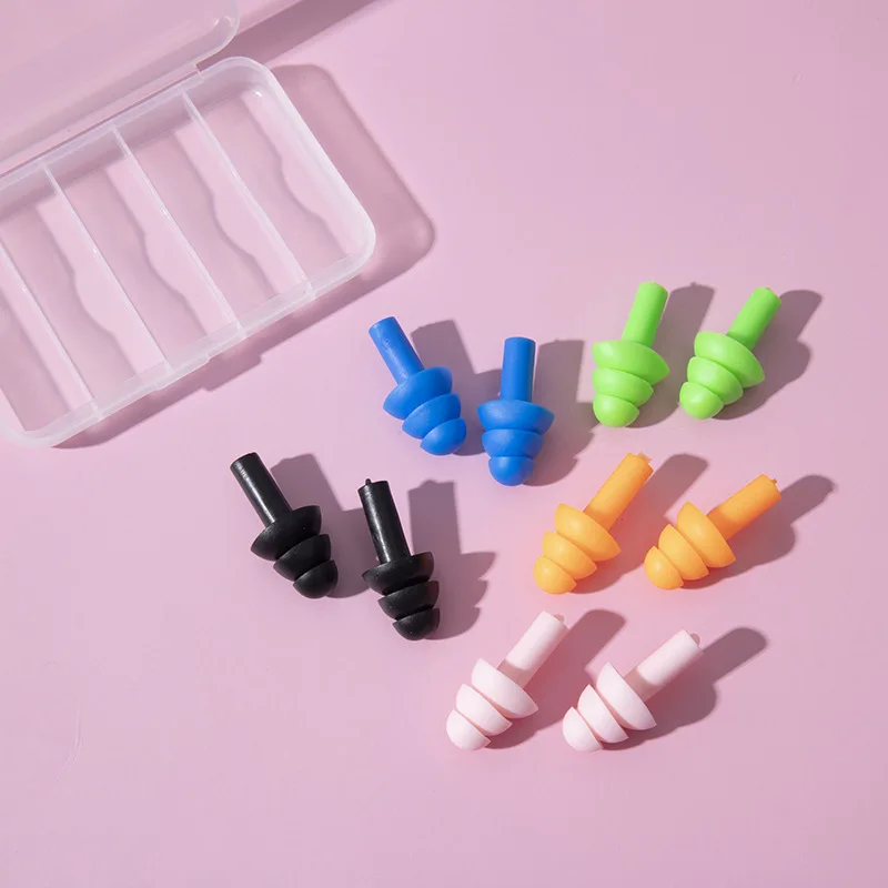5Pairs Soft Ear Plug Waterproof Comfort Colorful Silicone Earplugs Ear Protection Sound Insulation Anti-Noise for Sleep Swimming