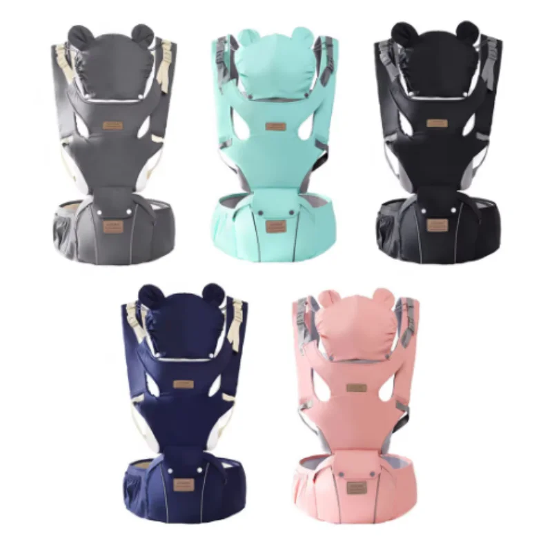 3 IN 1 Baby Hipseat Carrier Backpack Straps for Infant Toddler 0-36M Ergonomic With Windproof Hat for Winter Luminous Strips