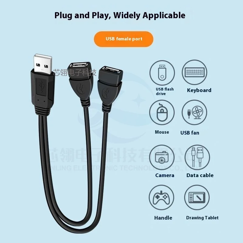 USB One Point Two Car Navigation Data Charging Splitter Car USB Expander One to Two Car Sub Interface