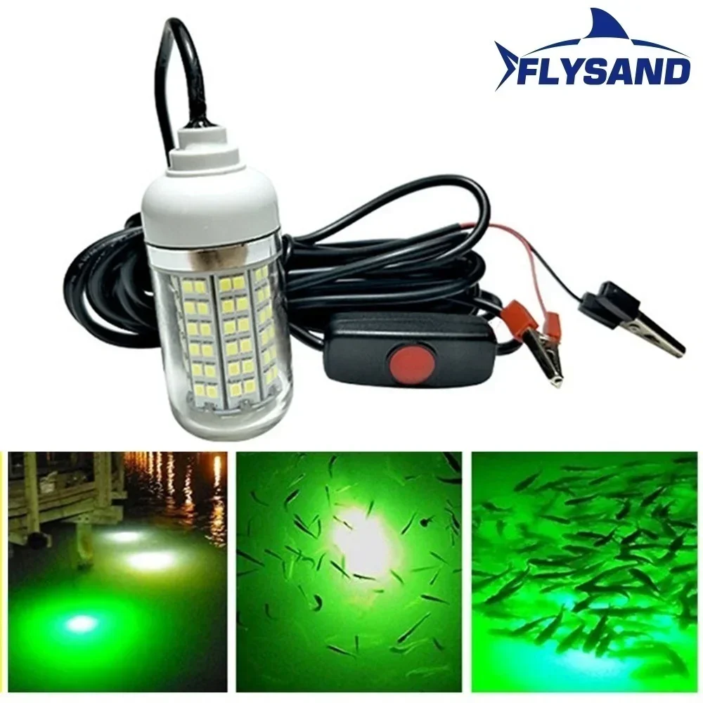 

FLYSAND 12V 15W 108 LEDs Waterproof Fishing Light, Plumbing Light for Raft Fishing, Bait Fish Light & Fish Collector Light