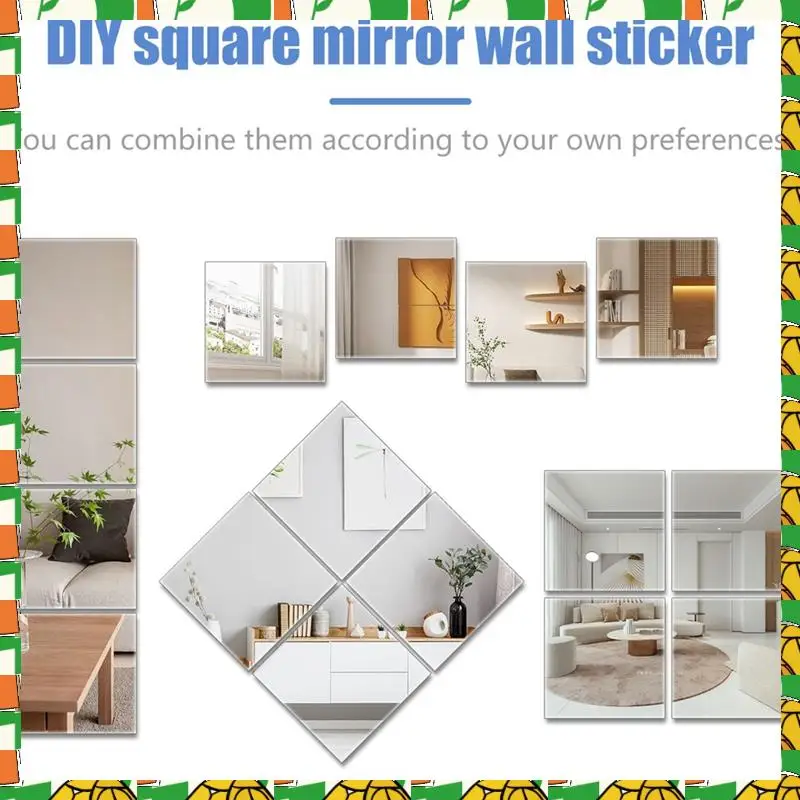 

Самоклеющееся зеркало без стекла, тонкое гибкое настенное украшение «сделай сам», зеркало для семейной спальни, шкафа, ванной комнаты, прочное, L