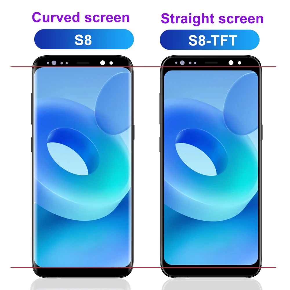 Ekran wyświetlacza TFT S8 do wyświetlacza LCD Samsung Galaxy S8 G950F Cyfrowy ekran dotykowy z częściami montażowymi ramki