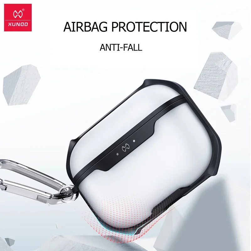 Für AirPods 4 3 Hülle Xundd stoßfeste matte PC-TPU-Kopfhörerabdeckung für AirPods 3 Wireless-Kopfhörerhülle Anti-Fall mit Haken