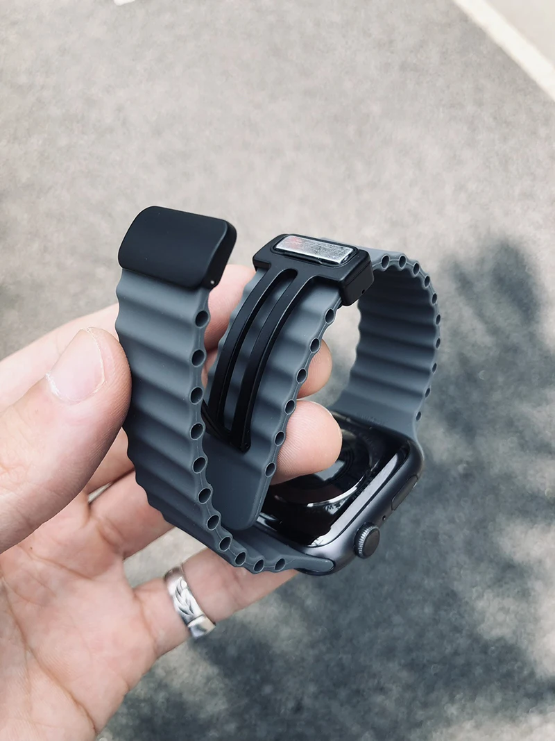 Ocean Strap für Apple Watch 10 9 8 7 Ultra Band 46mm 45mm 49mm 44mm 41/42mm Silikon Magnetisches Sport-Armband iWatch Series SE 6 – Detail 9
