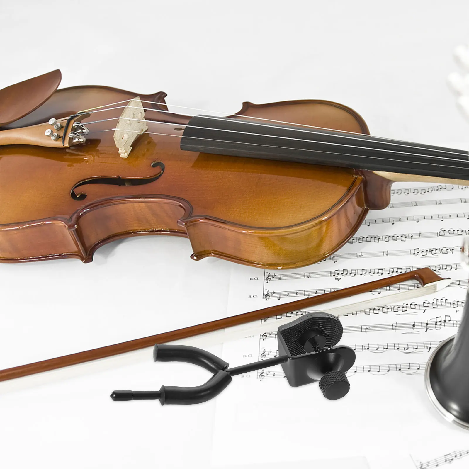 

Violin Rack Musical Instrument Hanger Accessories Holder Clamp Wall Mount Adjustable Ukulele Stand Horizontal