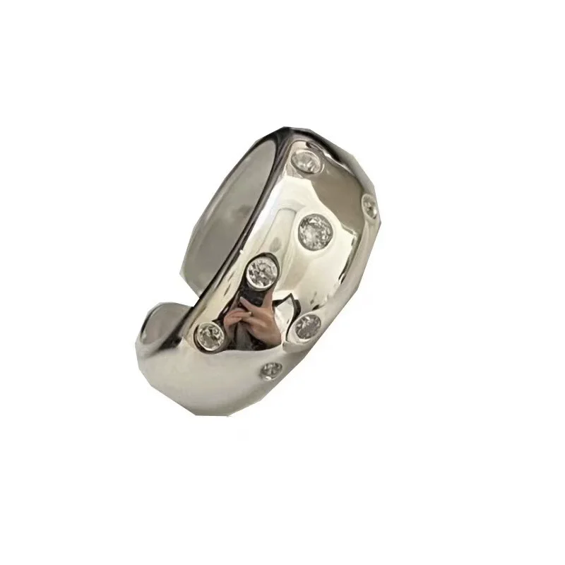 XIYANIKE, anillos ajustables de circonita ancha brillante de nicho elegante para mujer, joyería nueva de moda, regalo para fiesta, anillos diarios al por mayor