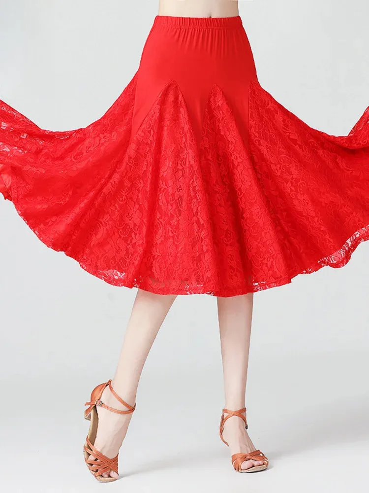 여성 연습 댄스웨어 스커트 우아한 연습 스커트 볼룸 라틴 스커트 퍼포먼스웨어 의상 탱고 왈츠 댄스 스커트