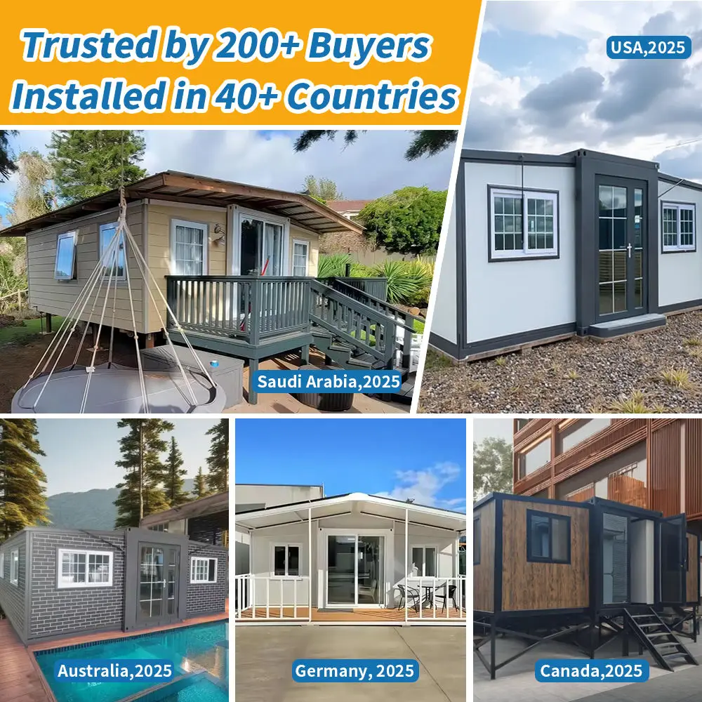Folding Container House 40ft 20ft Foldable Tiny House Modular Home Container Campling Garden Room Container House for Canada