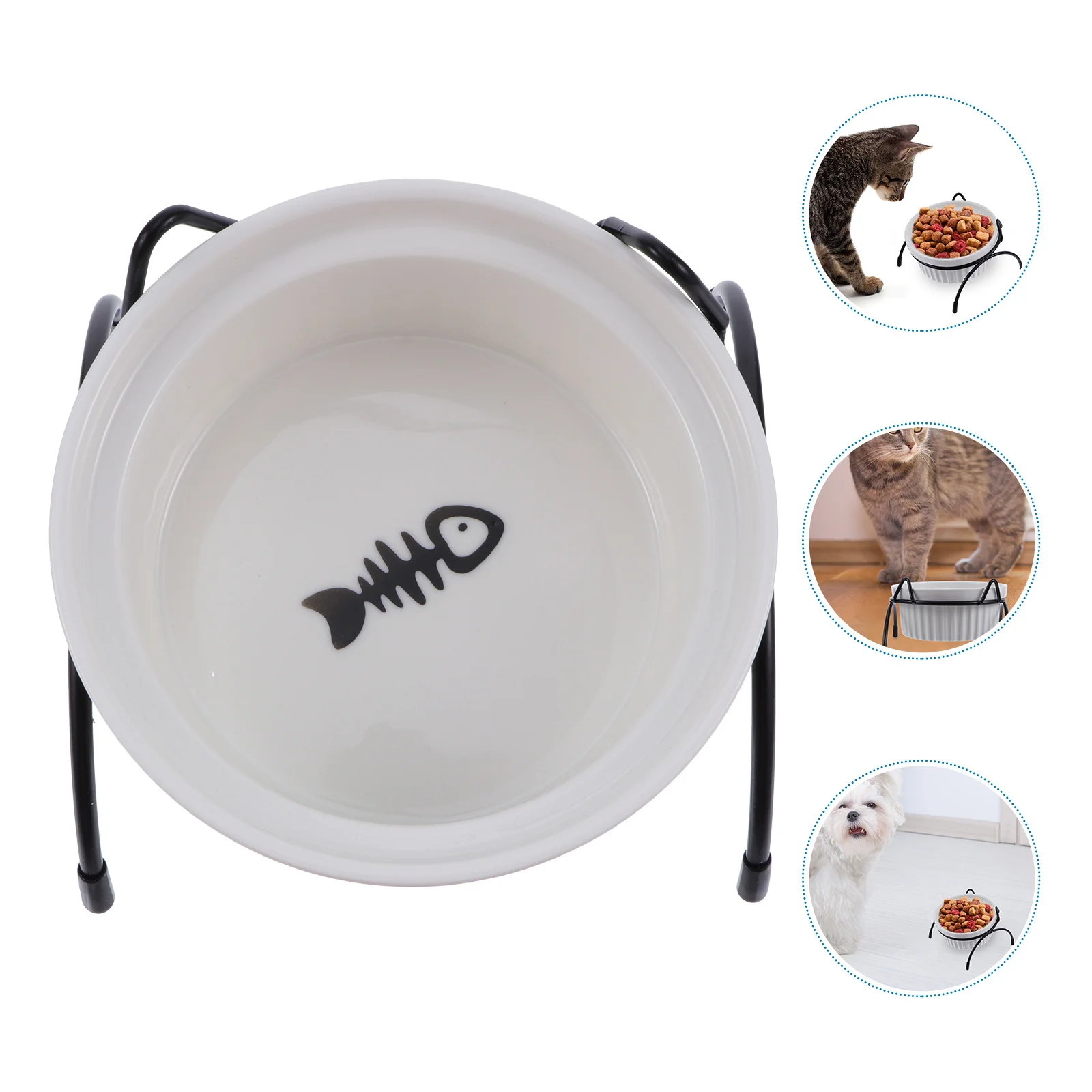 

1Pcs Elevated Cat Bowl Tilted Design Neck Protection Easy Swallowing Anti Vomiting Pet Feeding Bowl Comfortable Eating