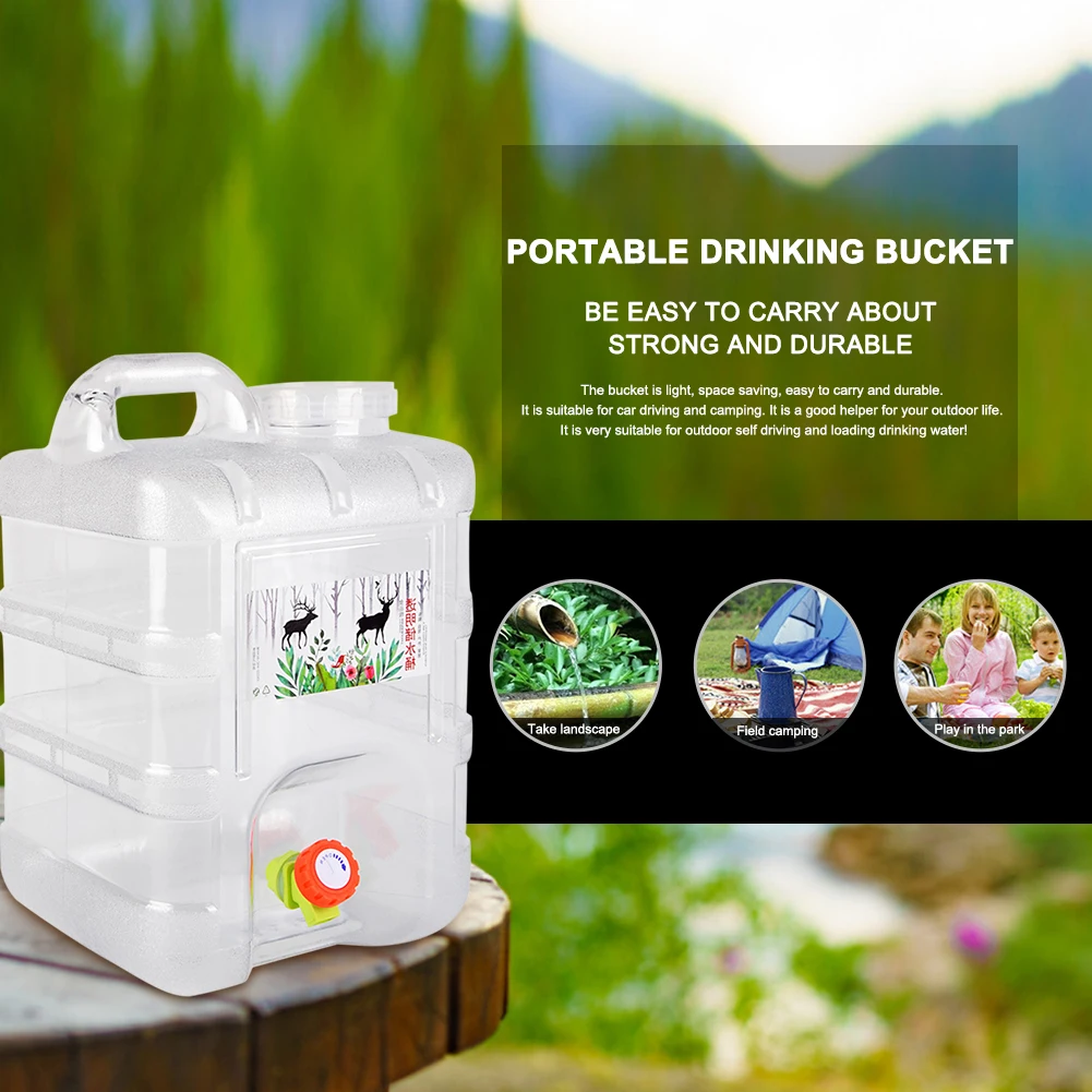 Outdoor Camping Quotes - 10L/15L Outdoor Water Bucket with Faucet