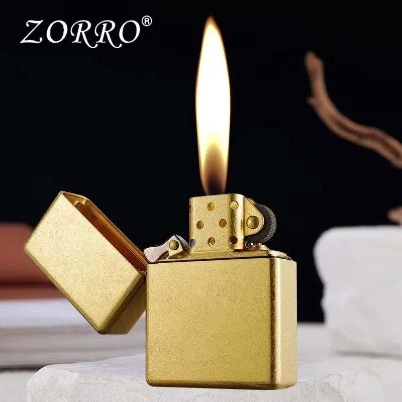 Zorro Waterproof and Windproof 912 Retro Armored Oil Lighter, Luxury Brass Constantinople Style Men's Gift Lighters Smoking