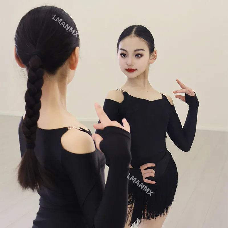 Costumi di danza latina autunno e inverno 2025 per l'allenamento delle ragazze e costumi di danza per bambini