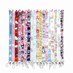 10PCS Sanrio Kuromi Mobile Phone Lanyard Keychains ID Card Gym USB Badge Holder Neck Straps Keycord Webbing Ribbon Accessories