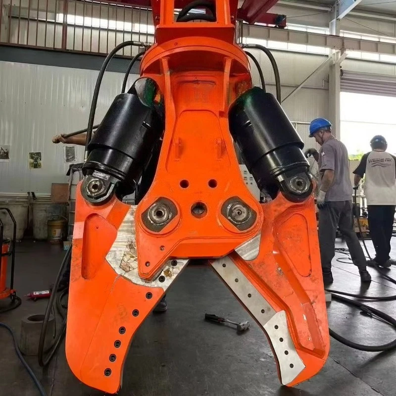 Hydraulic Shear Excavator Double Cylinder Scrap Steel Cutting Building Demolition Recycling Customized Smooth Rotation System