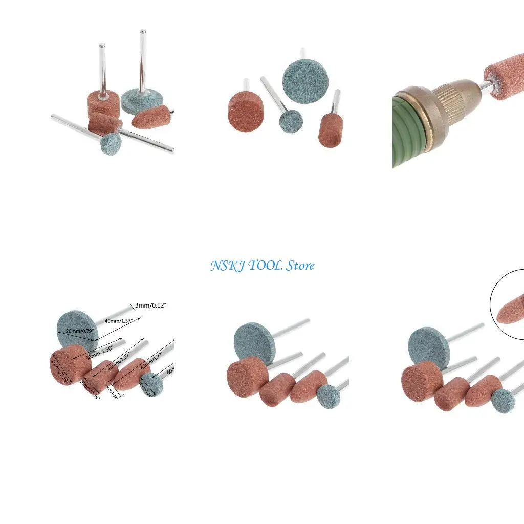 

L8RC 5Pcs 3mm Shank Wheel for Head Grinding Polishing Electric Grinder Power Tool