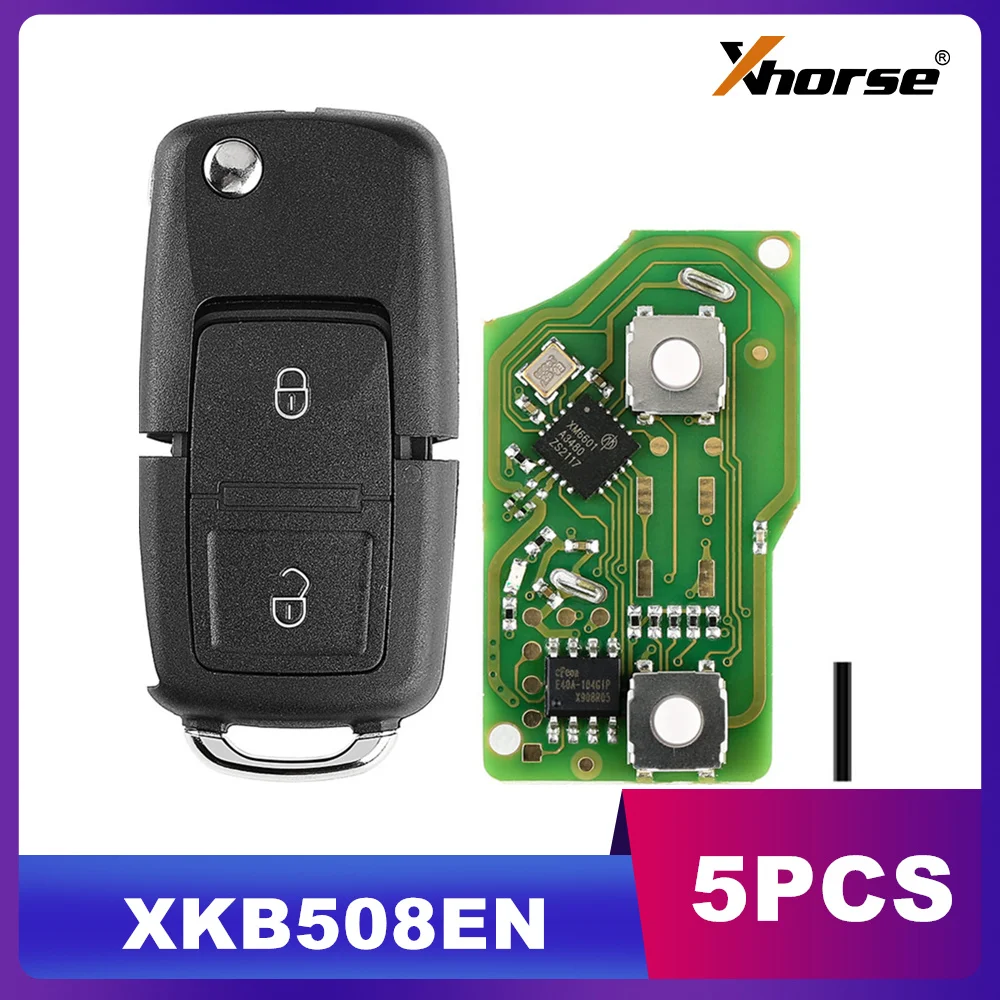 

5 шт. Xhorse XKB508EN проводной универсальный дистанционный ключ B5 стиль 2 кнопки