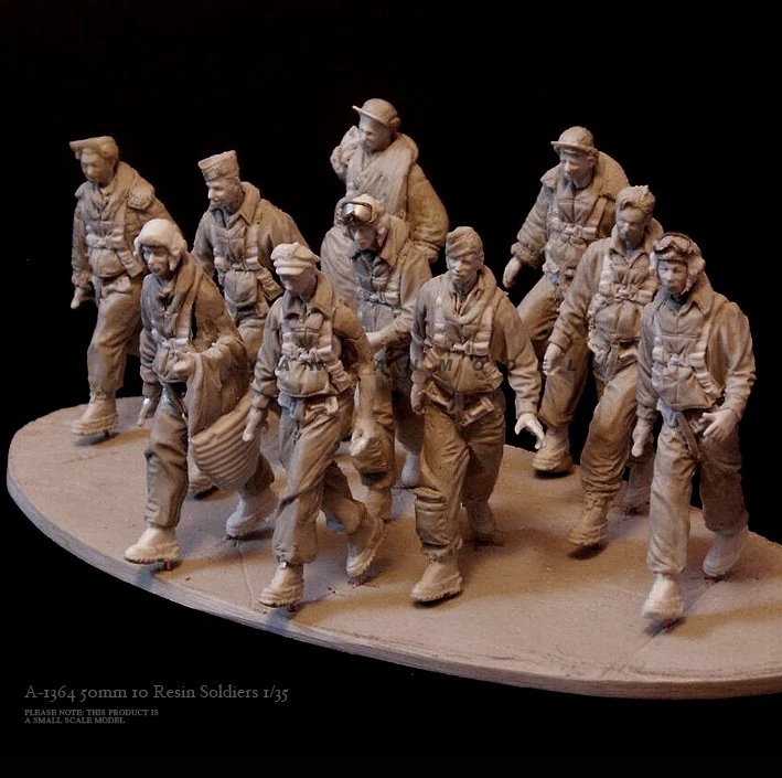 1/35  Resin Soldier model kits figure colorless and self-assembled  （10 pcs）A-1364