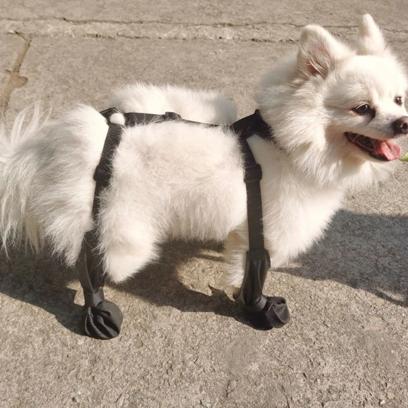 Zapatos para perros, botas impermeables ajustables para perros, zapatos transpirables para días lluviosos para caminar al aire libre, patas suaves de Bulldog Francés duraderas -L