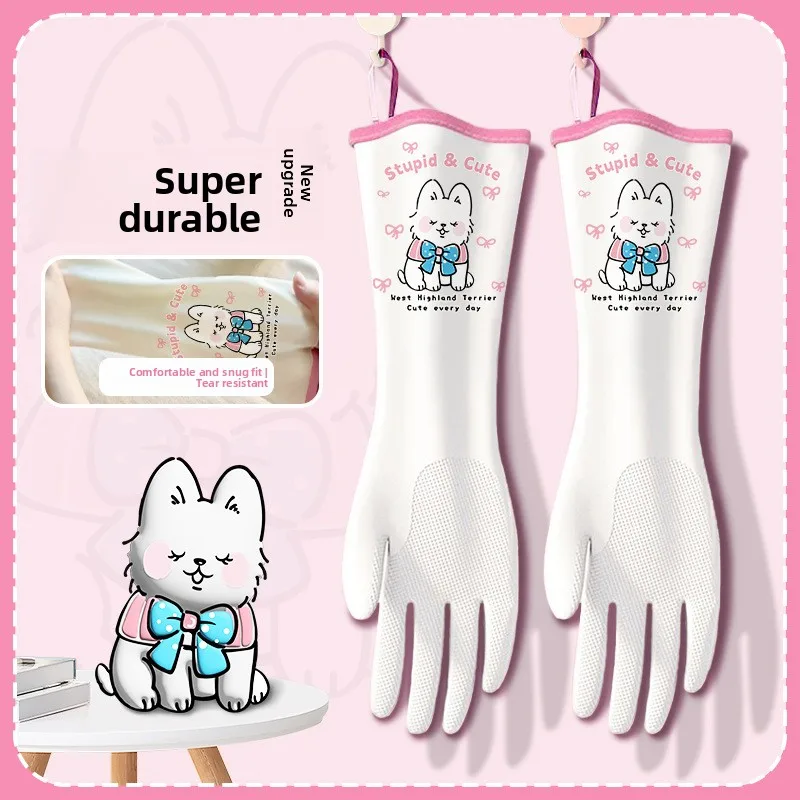 Household Gloves for Dishwashing, Cleaning, Durable Kitchen Housework Gloves, Waterproof Thickened Gloves for Women