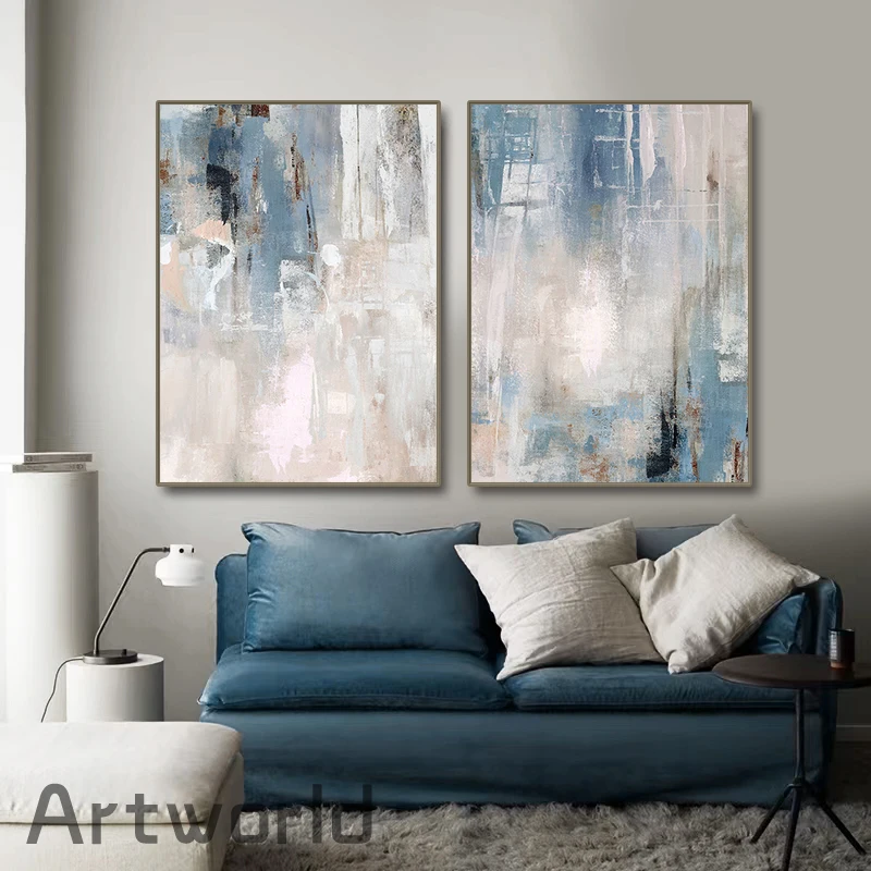 Modern Nordic Abstract Art Grey Canvas Wall Art Poster Picture Print Canvas Painting for Living Room Home Decor