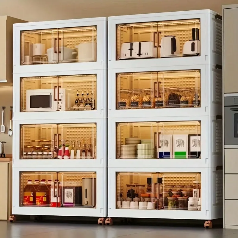 Huge/Big/Increase Capacity Modern Style 2/3/4/5 Tier White Collapsible Stackable Organizer/Closet Set. Suitable For Bedrooms, Offices And Tight Spaces. Ideal For Organizing Clothes