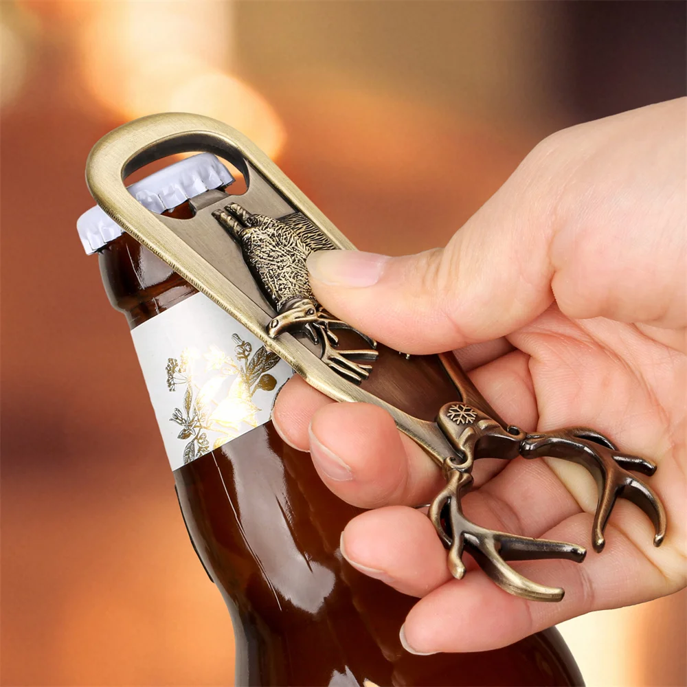 Alloy Metal Beer Bottle Opener Deer Reindeer Antlers Design Openors Kitchen Bar Tool Christmas Thanksgiving Birthday Gift