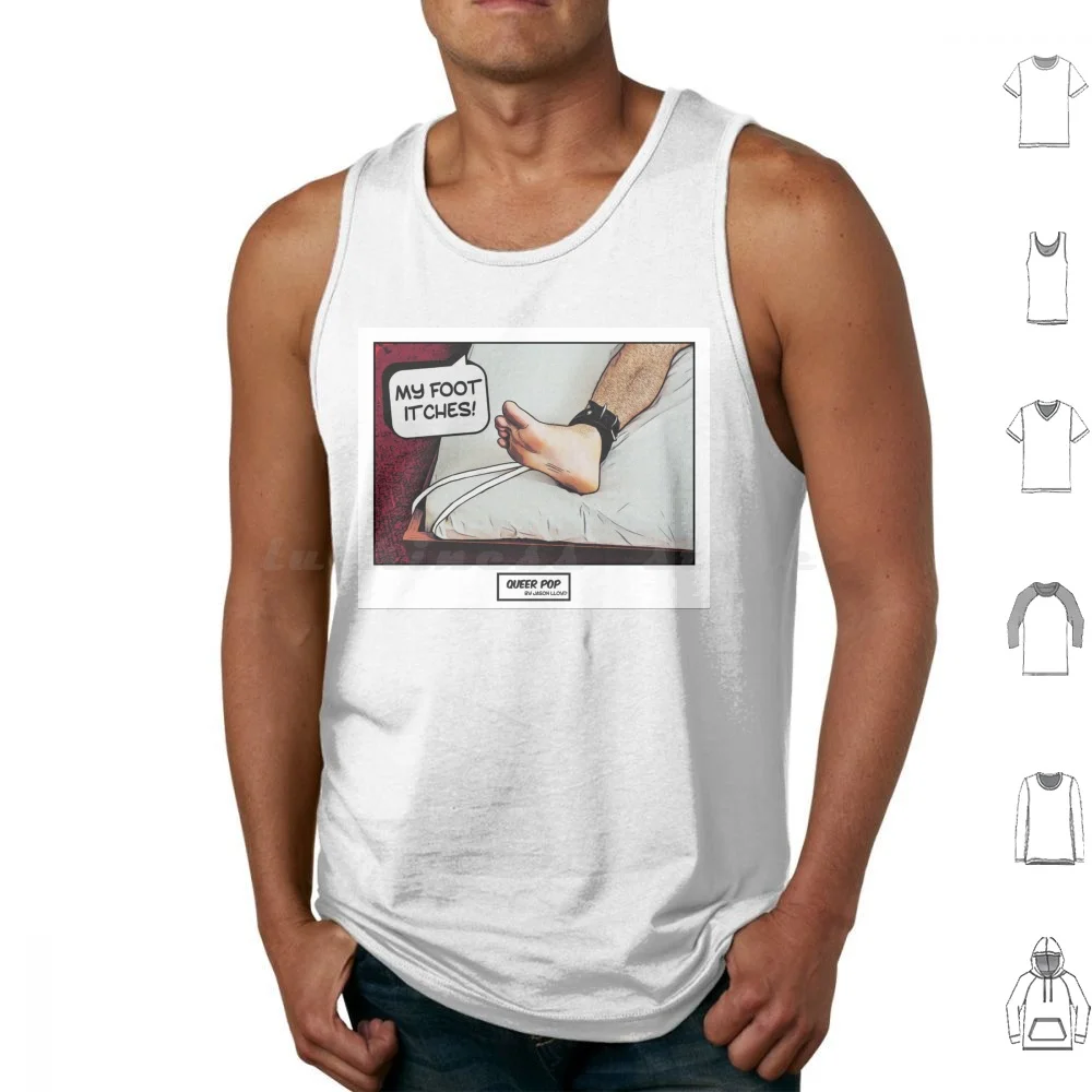 Queer Pop : Itchy Foot Tank Tops Vest Sleeveless Queer Bdsm Kink Fetish Bondage Foot Fetish Pride Comic Comic Funny
