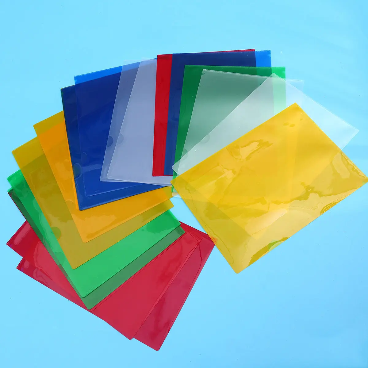 

L Shape Transparent Document File Folders for Office School Home Use Expanding Wallet Clear Paper Organizer Convenient