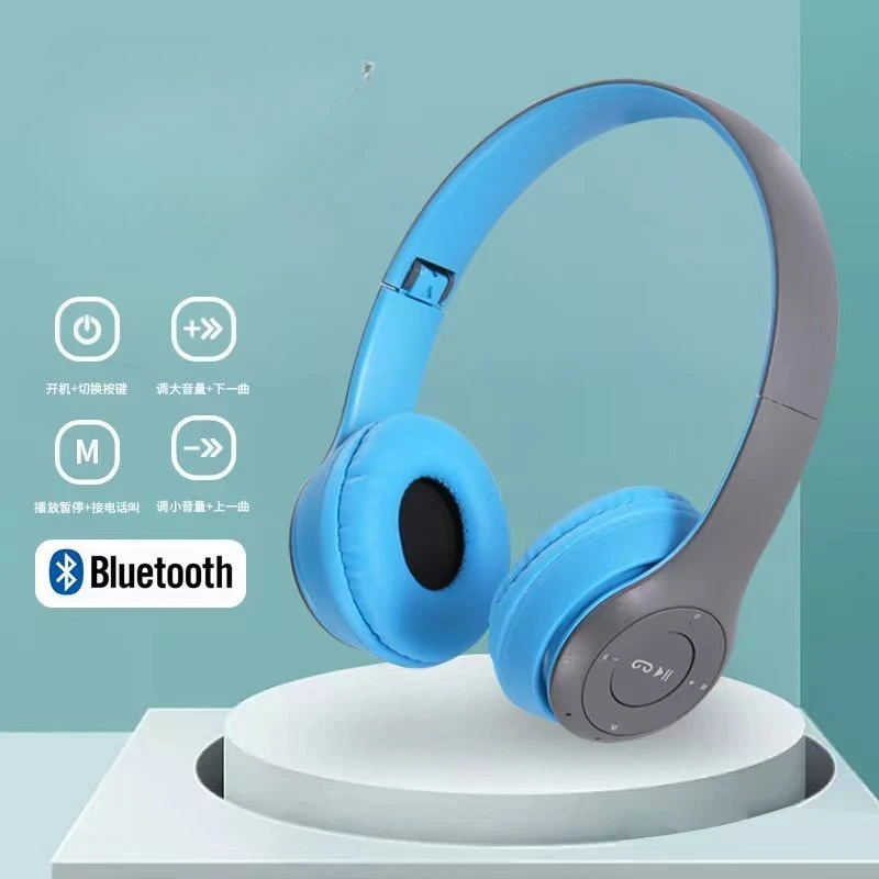 New P47 Wireless Bluetooth Headphones 5.0 Over-Ear Foldable Insertable Universal Earphones