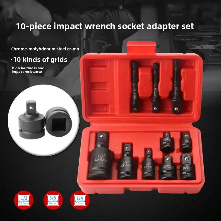 Impact Socket Adapter Reducer Set 1/2 3/8 1/4 Inch Use Wrenches Drills in Auto and Impact Driver Construction Work