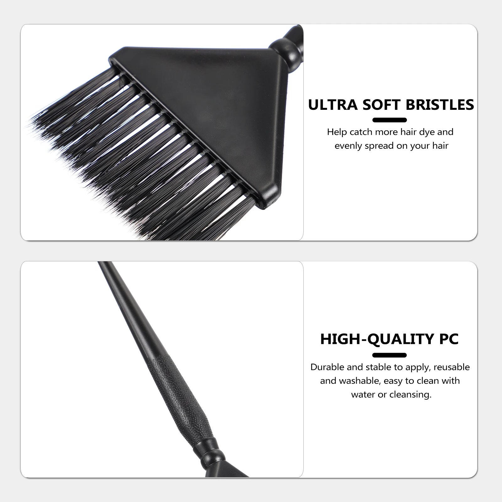 

3 Pcs Hair Dye Brush Set Thick Bristles Comfort Handle Even Color Application Salon Home Use Tinting Brush for Hair
