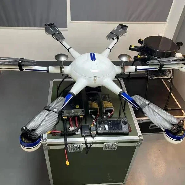 Sistem drone Tether ground power uav station Tether dengan kabel koaksial untuk dji