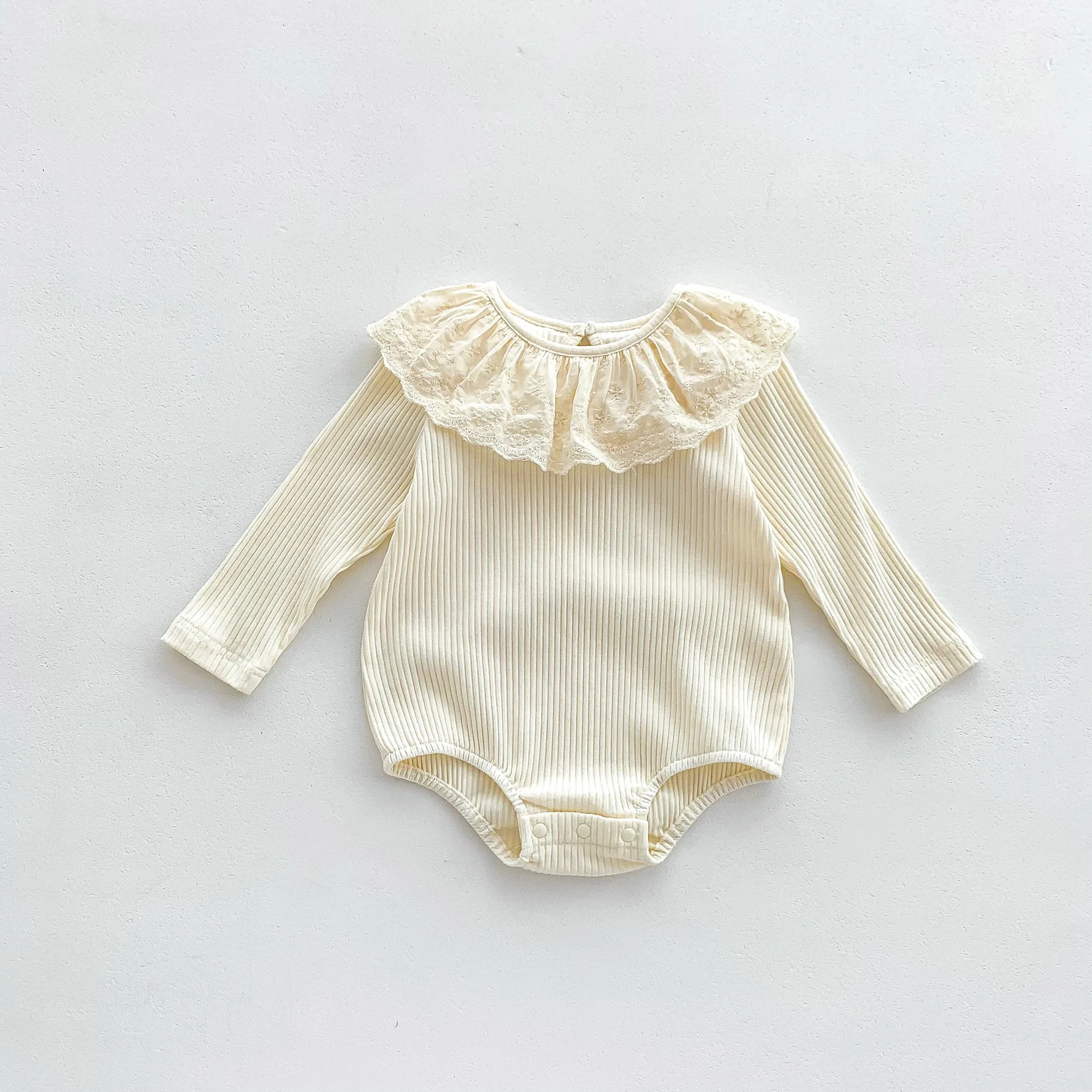 Baby Lace Collar Long Sleeve Elegant Bodysuit