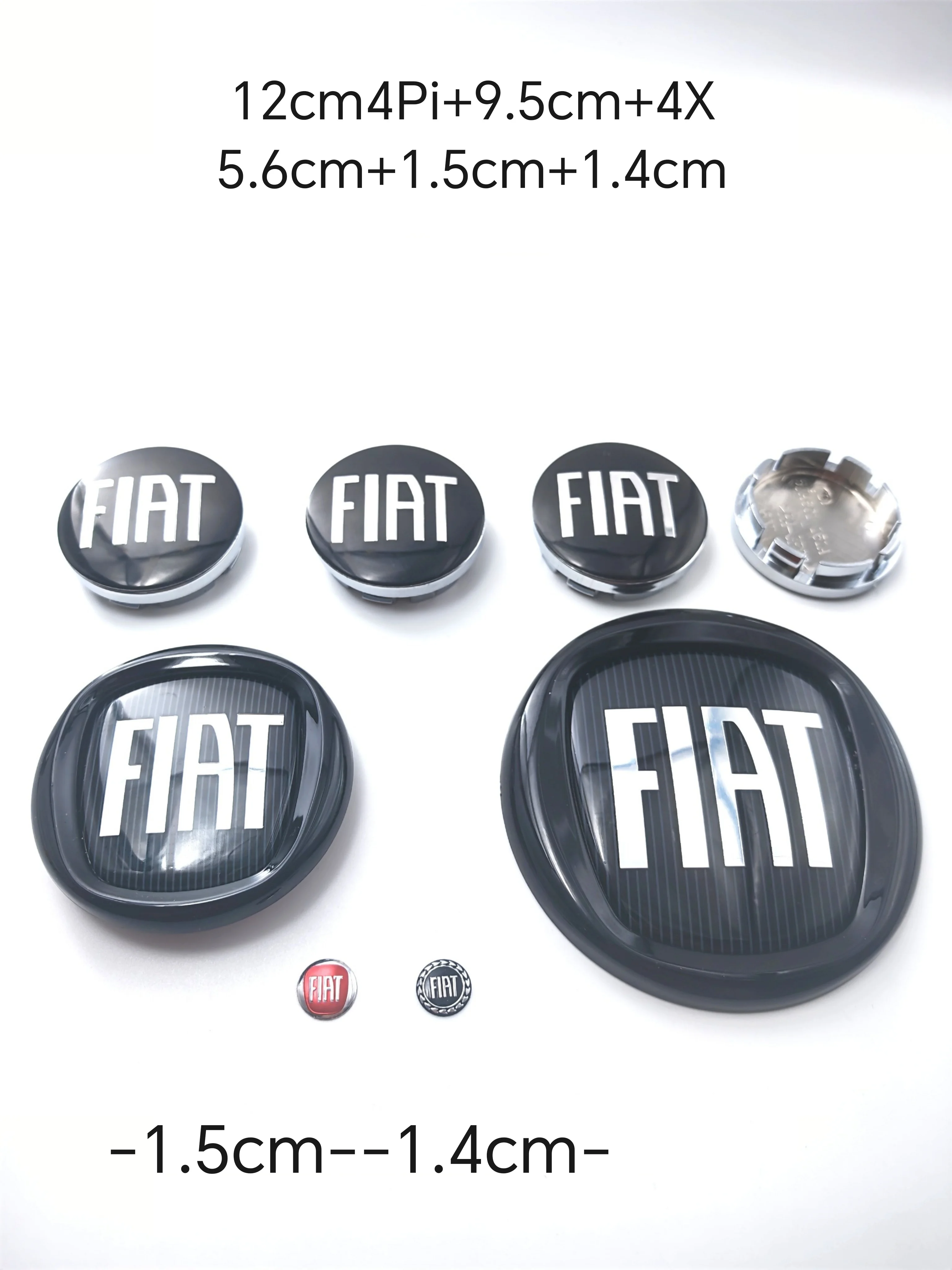 8 peças, 120mm, 95mm, Emblemas de Logotipo de Carro para FIAT, Emblema de Capô Dianteiro, Emblema Traseiro de Porta-Malas, Acessório para Doblo, Tipo, Panda, Ducato, Fiorino, Gr