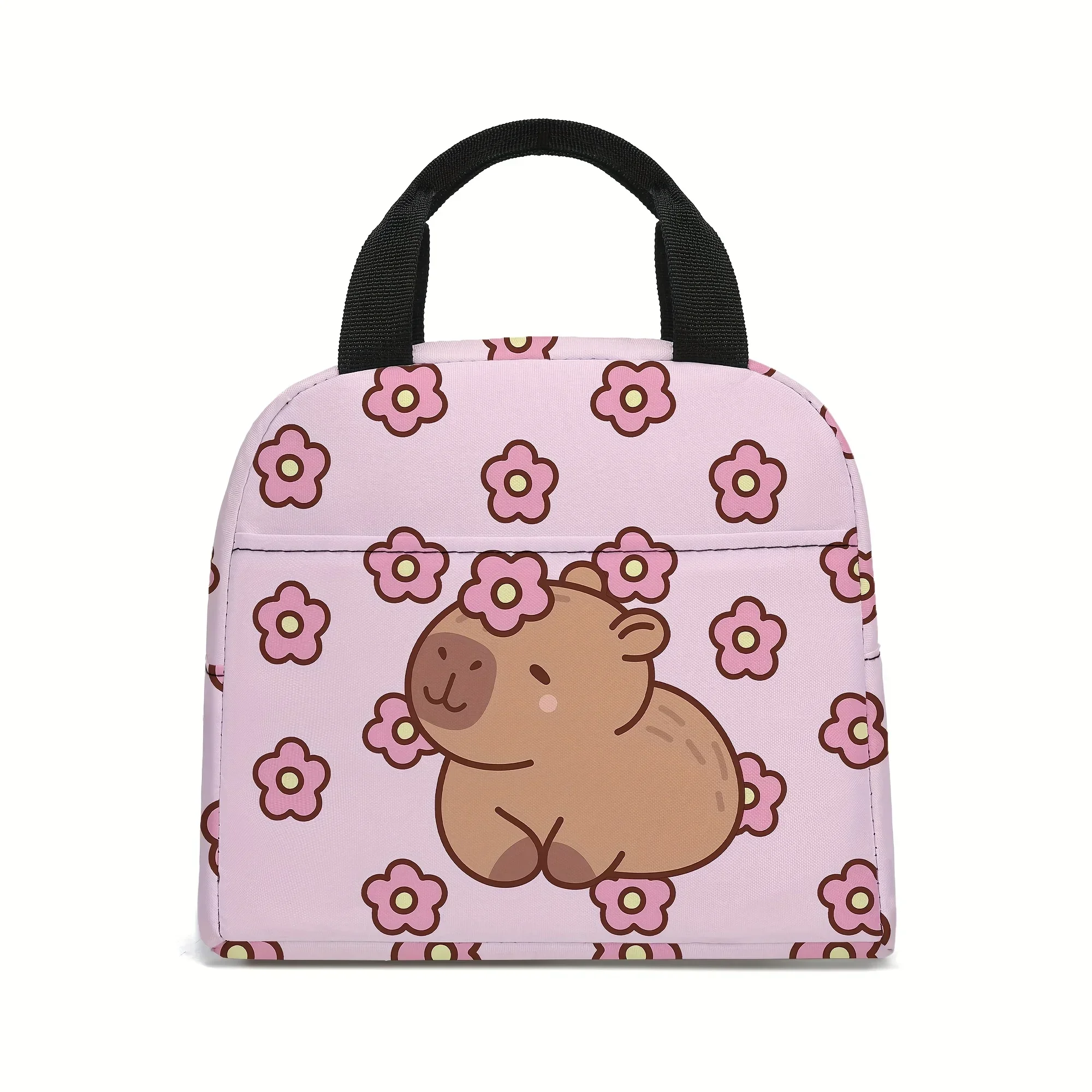 Insulated Lunch Bag with Water Dolphin Kapybara Patterns Cute Tote for Portable Ice Bag for work Picnics Non-Food Contact