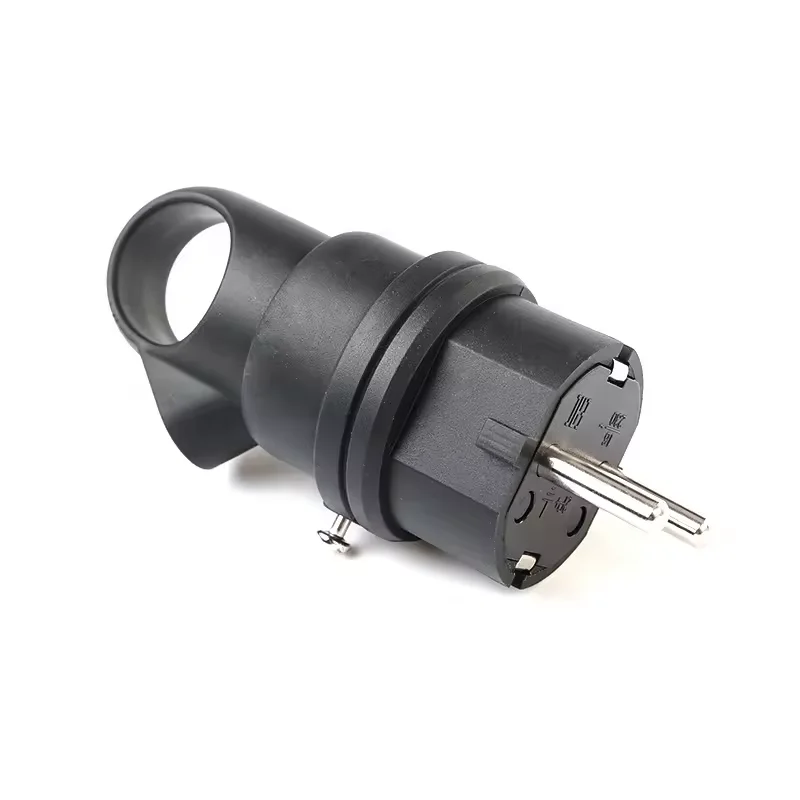 

All4Caravan Electric Power German Plug 16A/250VAC Waterproof IP44 Rubber/TPE Material 3G2.5MM2 Cable Schuko Plug 45 Degrees