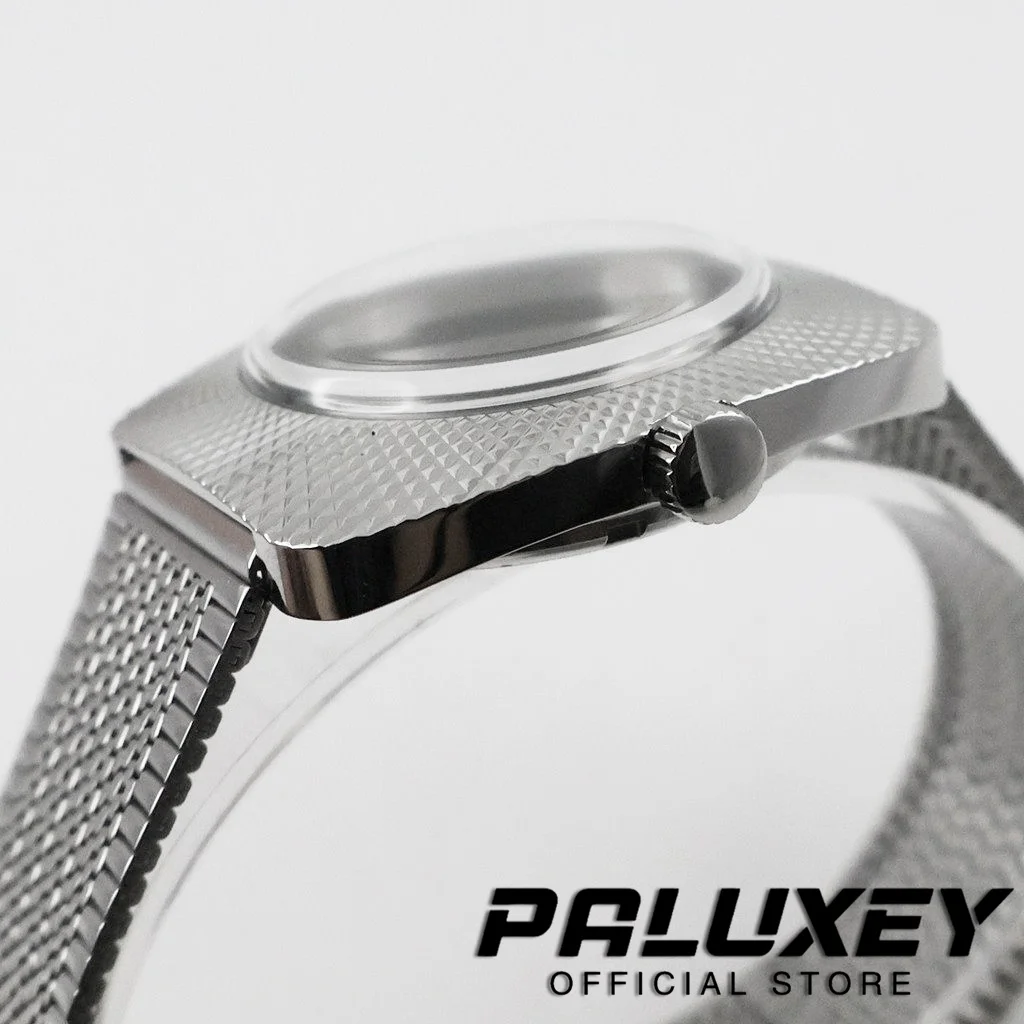 NH35 36.5MM Watch Case Accessories Geometric Design Case Dome Acrylic Glass For NH34 NH35 NH36 NH38 NH70 Movement Watch Case