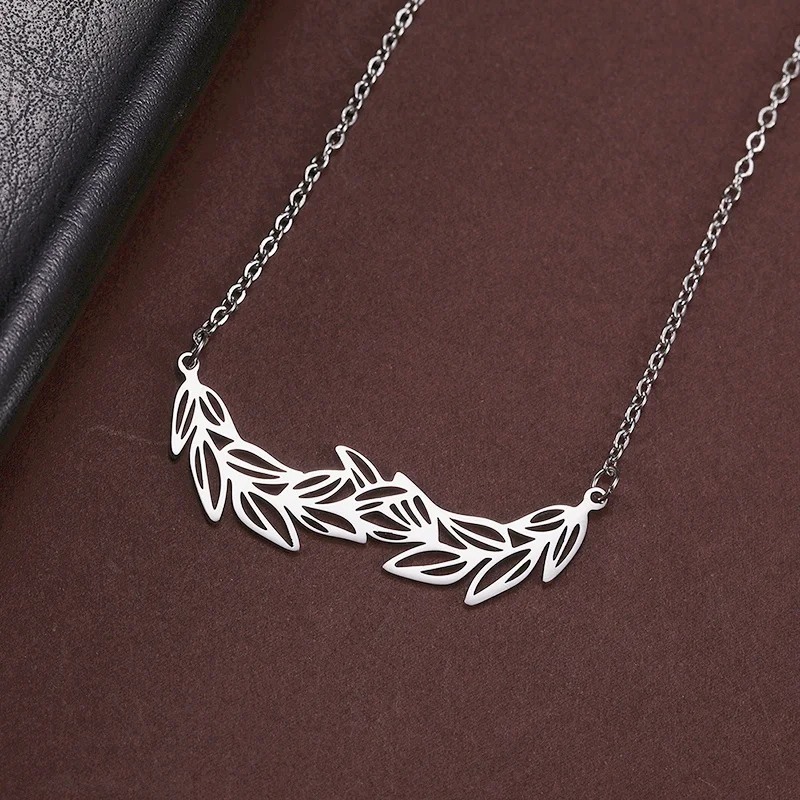 VASSAGO оливковая ветка кулон ожерелье мир и победа древняя греческая богиня Афина символ ожерелья ювелирные изделия из нержавеющей стали подарок