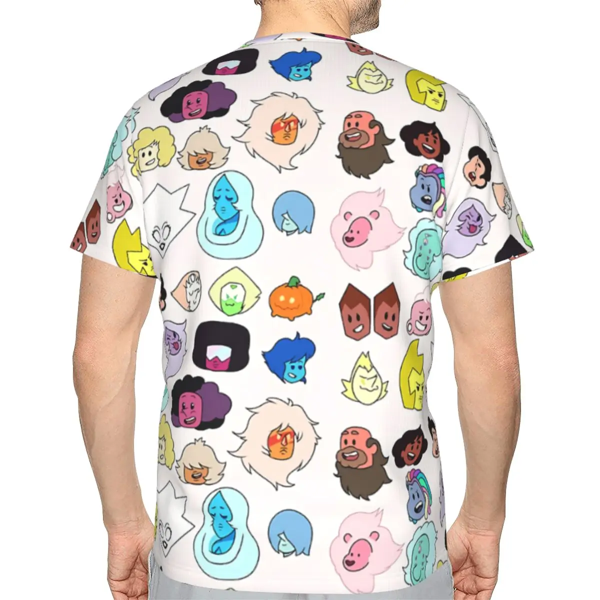 Polyester TShirts Steven Universe Heads Personalize Men's Thin T Shirt Hipster Clothing