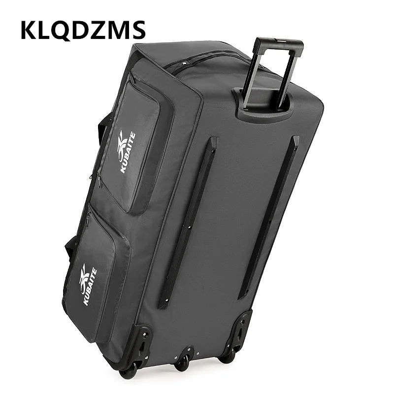 

KLQDZMS Lightweight Suitcase Oxford Cloth Oversized Capacity Trolley Bag 36"40 Inch Men's Zipper Shoulder Bag Rolling Luggage