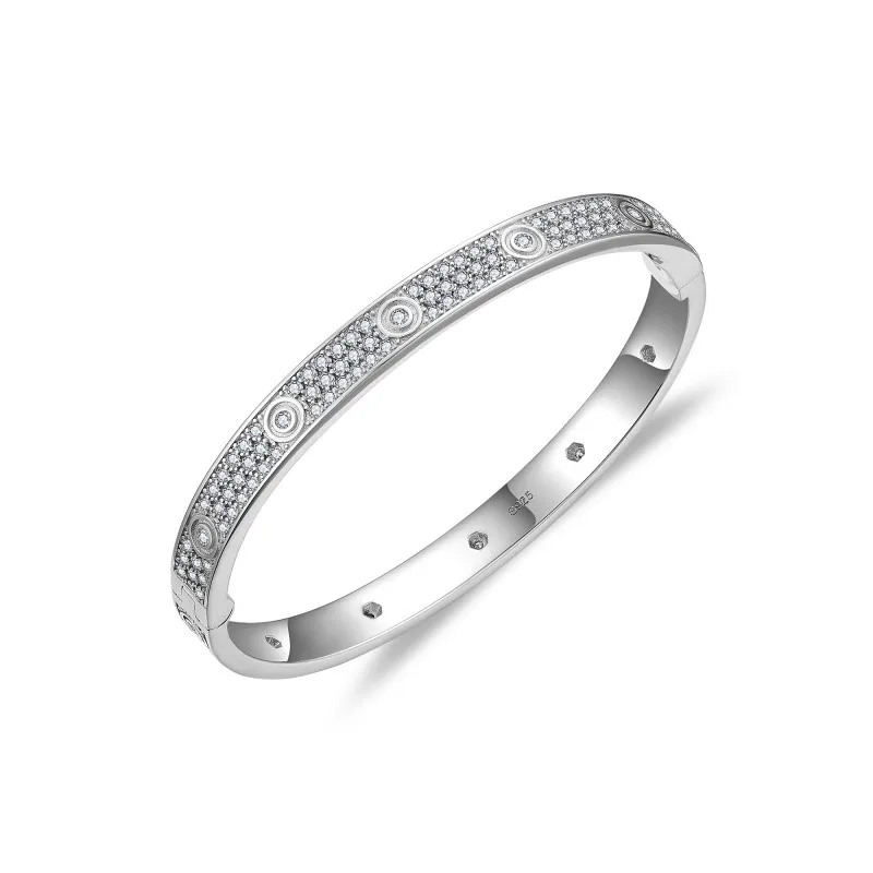 

Follow Cloud Classic Round Full Moissanite Diamond Bracelet 1.3-2.0mm with GRA 925 Sterling Silver Bangle Fine Jewelry for Women